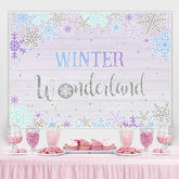 Lofaris Winter Wonderland Snowflake Wood 1St Birthday Backdrop